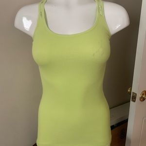 Yellow/Green Tank Top With Lace Back
